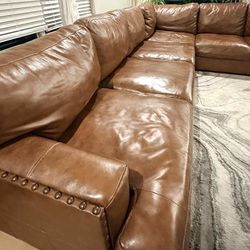 Ashley top grain leather sectional