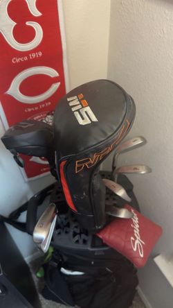 golf bag and clubs