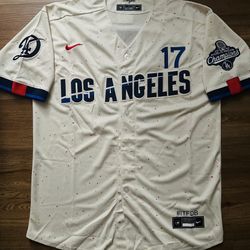 Los Angeles Dodgers 2025 World Series Champions Jersey Stitched City connect Cream white Ohtani