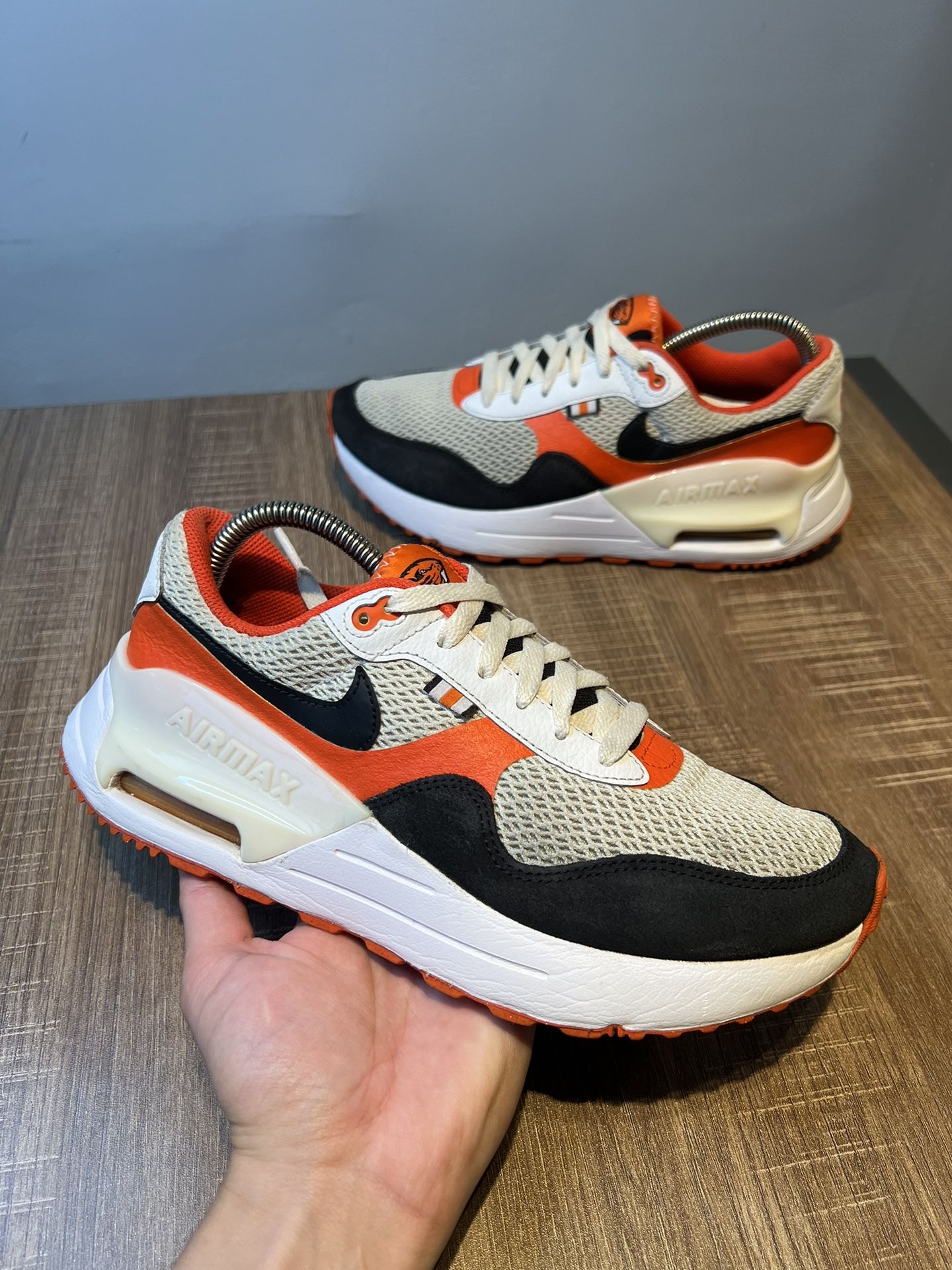 Oregon State Beavers Nike Air Max SYSTM Running Shoe Sneaker FB2222-100 Mens 7