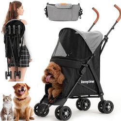 Kenyone Lightweight Pet Stroller, Premium Portable Compact Travel Dog Stroller for Small and Medium Cats, Dogs, Puppy