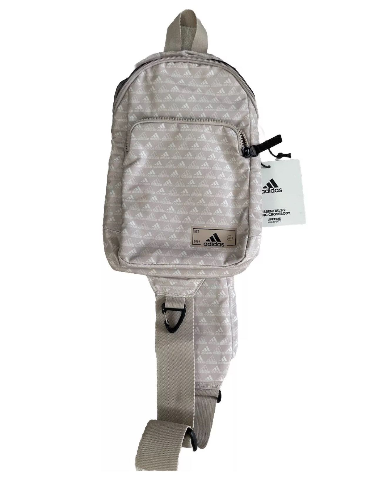 Adidas Essentials 2 Sling Crossbody Bag Adjustable Small Backpack Beige