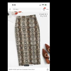 Snake Print Pencil Skirt