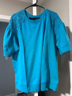 French Terry Crochet-Detail Sweatshirt