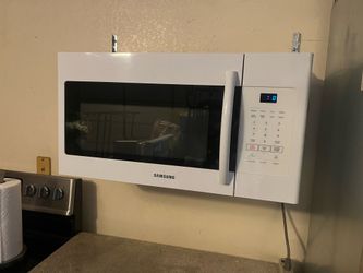 Samsung - 1.6 cu. ft. Over-the-Range Microwave - White. It’s available as long as you can see this post. Excellent condition like new.  The descriptio