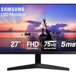 Samsung 27' T35F Series FHD 1080p Computer Monitor, 75Hz, IPS Panel, HDMI, VGA (D-Sub), AMD FreeSync, Wall Mountable, Game Mode, 3-Sided Border-Less, 