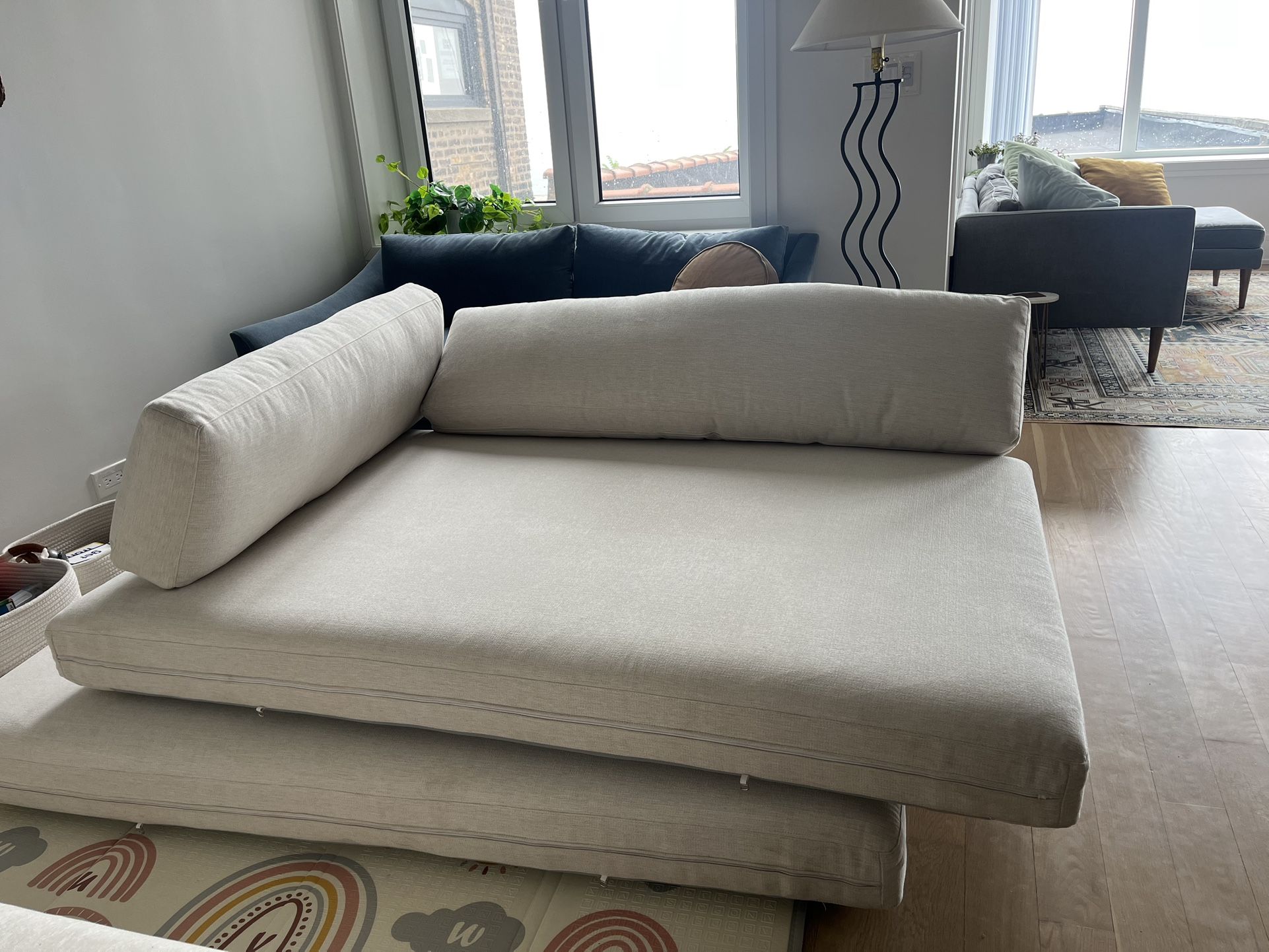 Light Beige/ Alabaster Couch Cushions and Bolsters