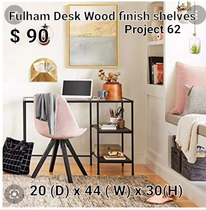 Brand New Fulhan Desk Wood Finish With Shelves Project 62