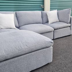 FREE DELIVERY!!! Allandale 4pc Modular Sofa + Ottoman (GRAY)