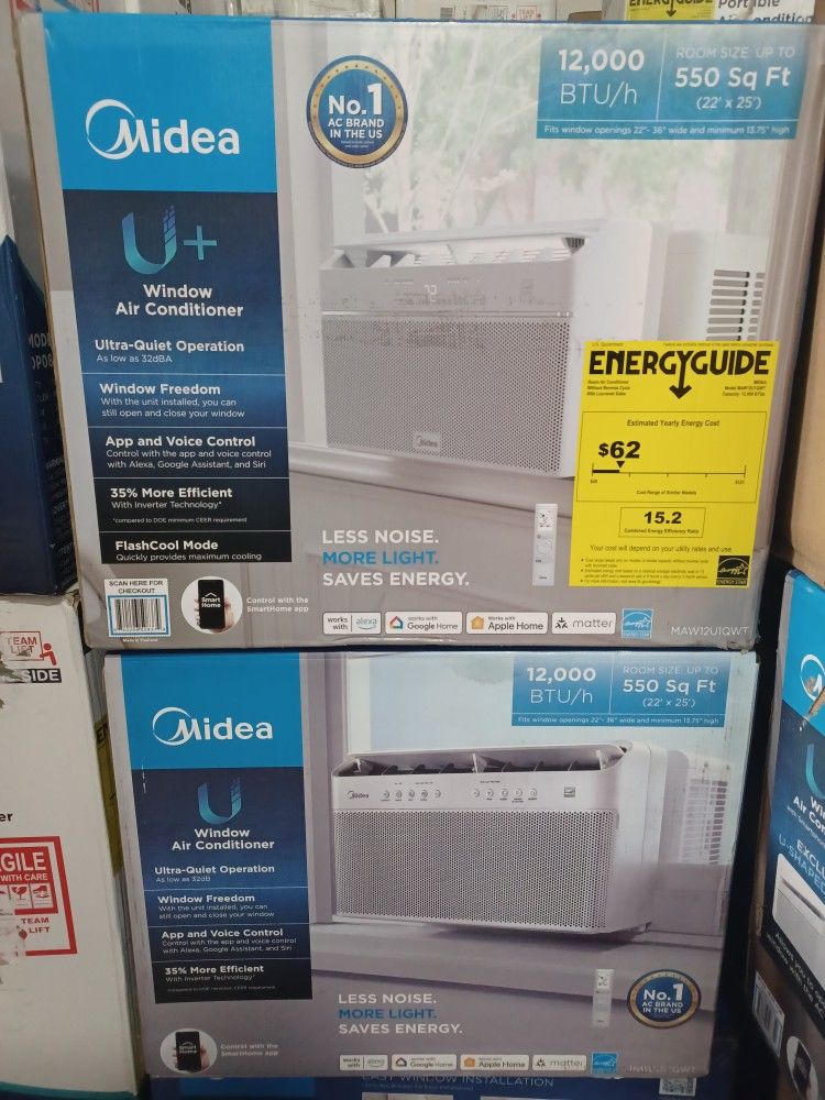 Big Savings. 12000btu Windows Ac U-shaped By Media Smart WiFi. Ultra Quite. Brand New
