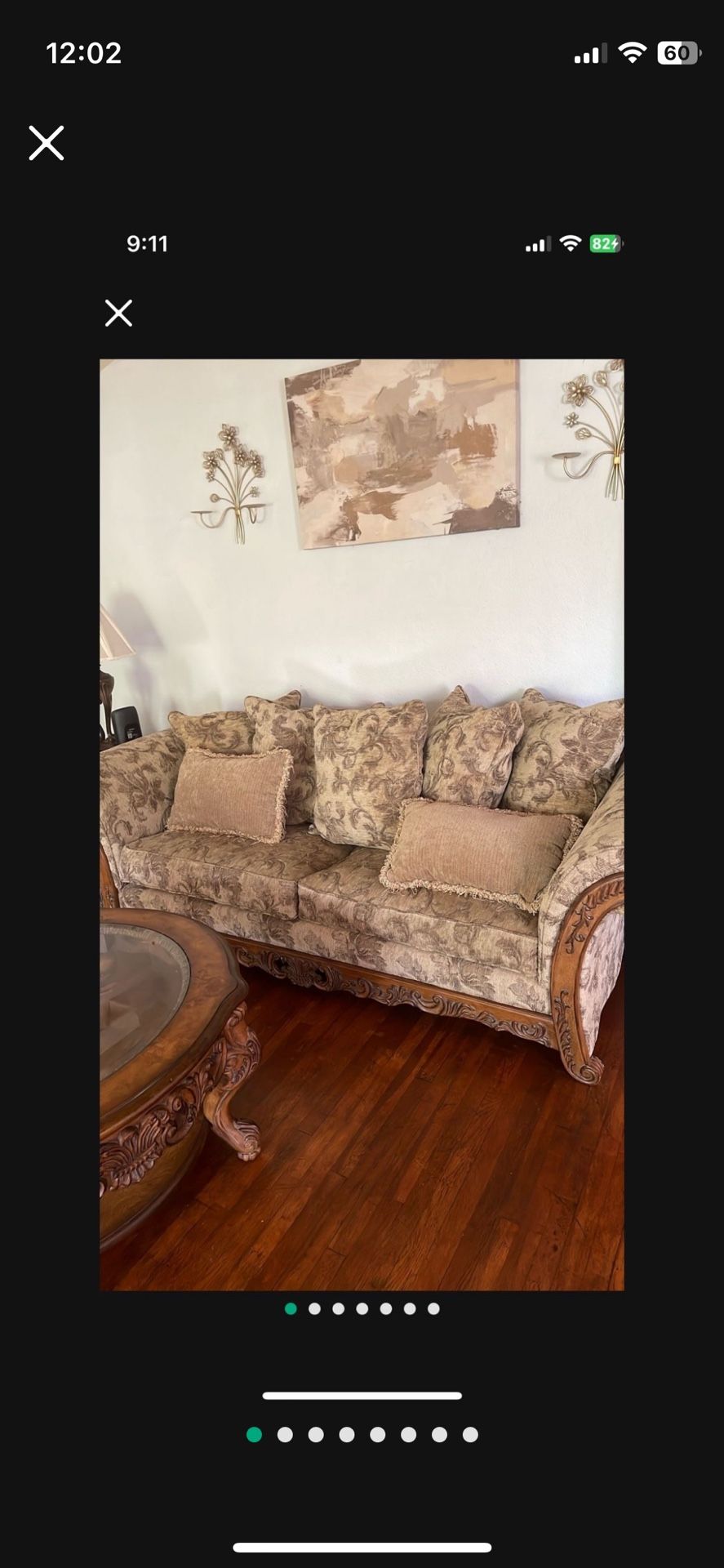 9 Pc Living Room Set Sofas Tables Lamps