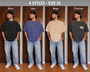 Men’s XL Oversized Acid Wash T-Shirts Bundle 🔥