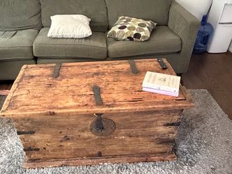 Rustic Wood Storage Trunk Coffee Table