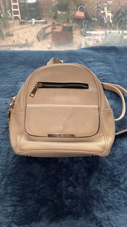 Small Cream Faux Leather Mini Backpack