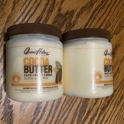 Queen Helene Cocoa Face and Body Crème x2  15oz Jars 