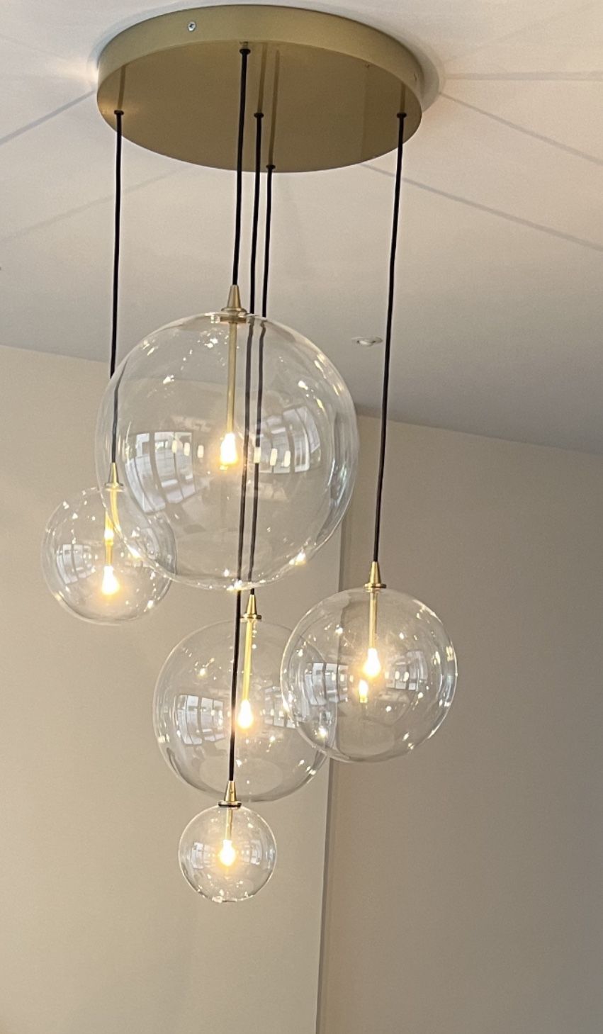 Restoration Hardware Chandelier Glass Globe Mobile Cluster 28”