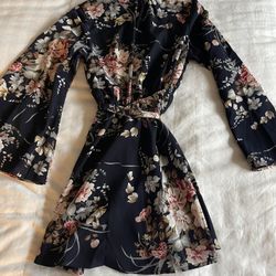 Dark blue Floral Dress 