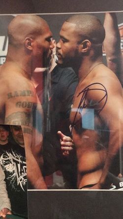 Framed Rashad Evans Autographed With Certification 16 3/4” X 13 3/4”