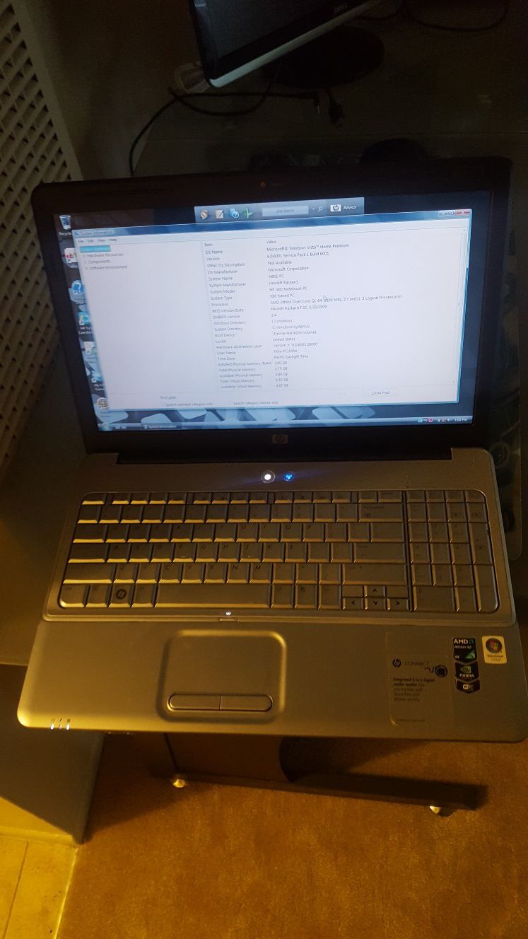 Hp G60 notebook laptop Vista OS