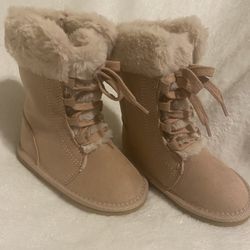 Old Navy Toddler Girls Cozy Faux-Suede Lace-Up Boots Pink Size 8