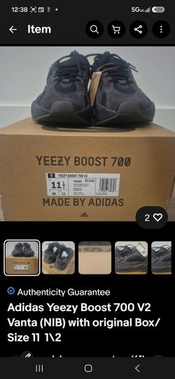 Adidas Yeezy Boost 700 V2 Vanta (NIB) with original Box/ Size 11  1\2