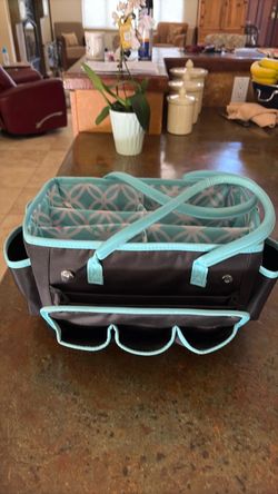 Gray and Teal Artist Caddy Organizer
