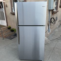 Whirlpool Refrigerator Stainless Steel 18cu Ft 30x30x66 👌👍3 MONTHS WARRANTY 