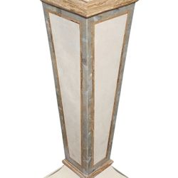Maitland-Smith Tessellated Stone Column Pedestal – Neoclassical / Neo-Deco Style