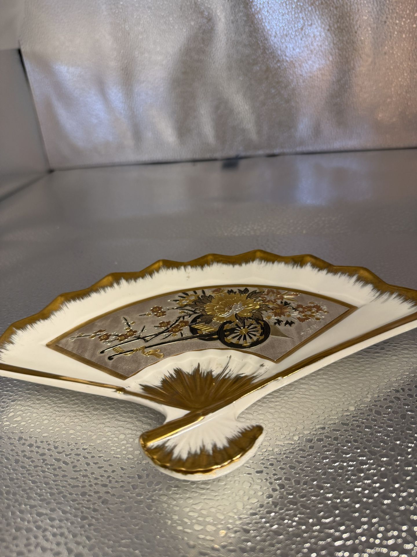 Ceramic Fan Trinket Dish