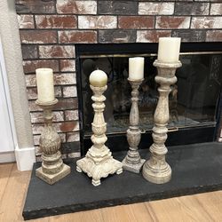 4 Gorgeous Candle Sticks ! GIANT! 