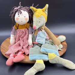 MOULIN ROTY France NWOT LES Rosalies & Tartempois Loulou Wolf Prunelle Girl Toys