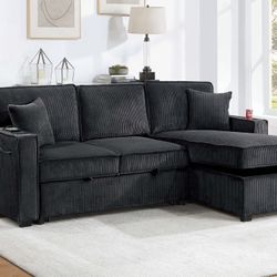 Corduroy Sectional Sleeper Sofa