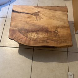 Wooden Foot Stool with Wheels