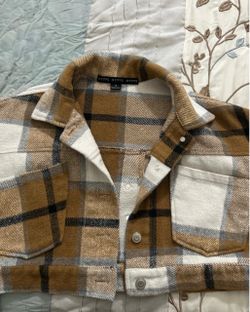 Cropped Oversized Autumn Plaid Jacket (S)