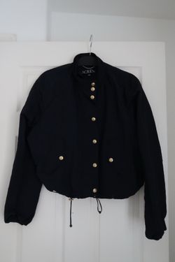 J Crew Women’s Dark Navy Blue Jacket, 2024 Gold Snaps, Zipper • Size S Small