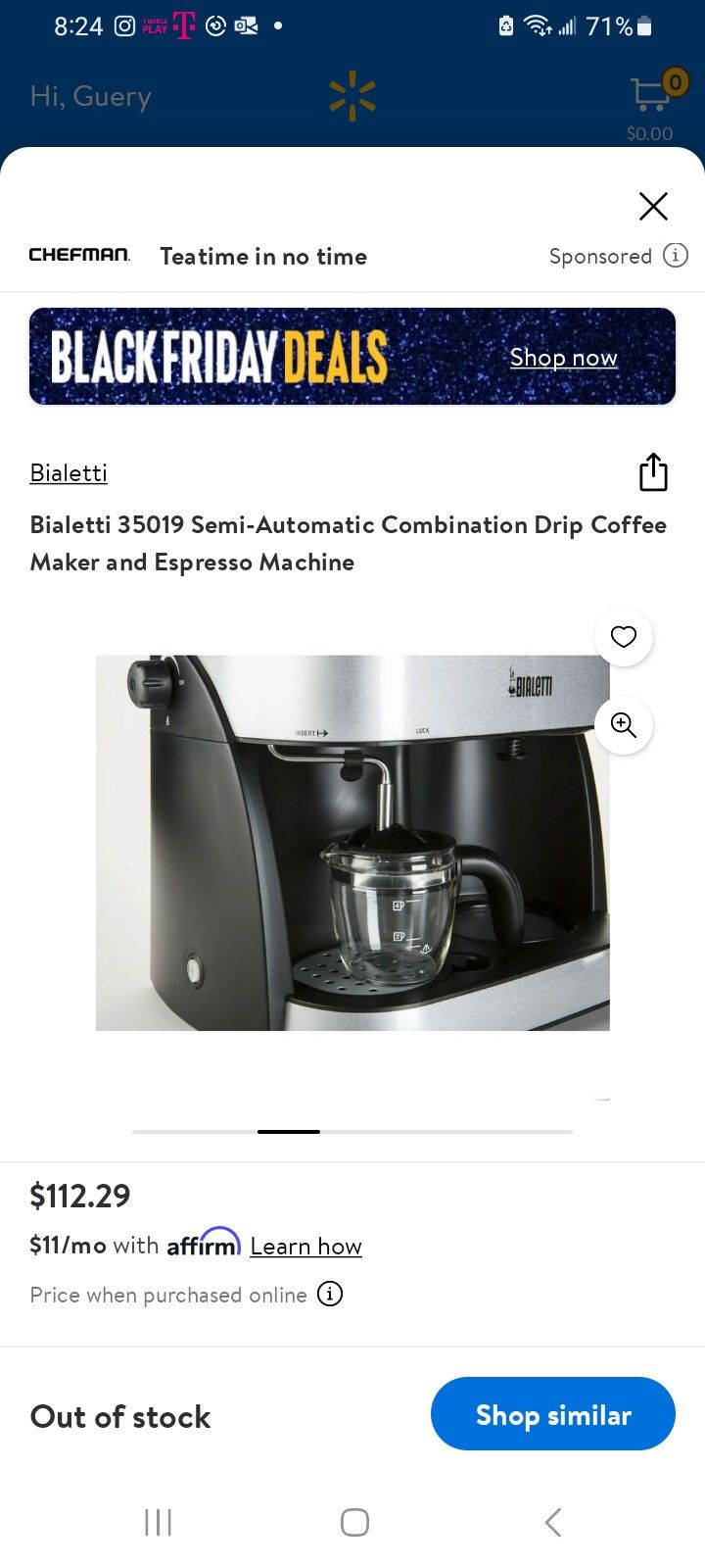 Bialetti 35019 Semi-Automatic Combination Drip Coffee Maker and Espresso  Machine 