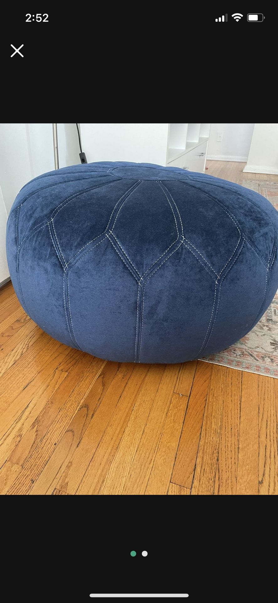 Navy Blue Pouf Ottoman