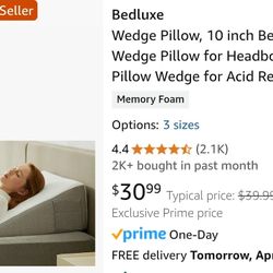 Wedge Pillow, 10 inch Bed
Wedge Pillow for Headboard,
Pillow Wedge for Acid Refl. 