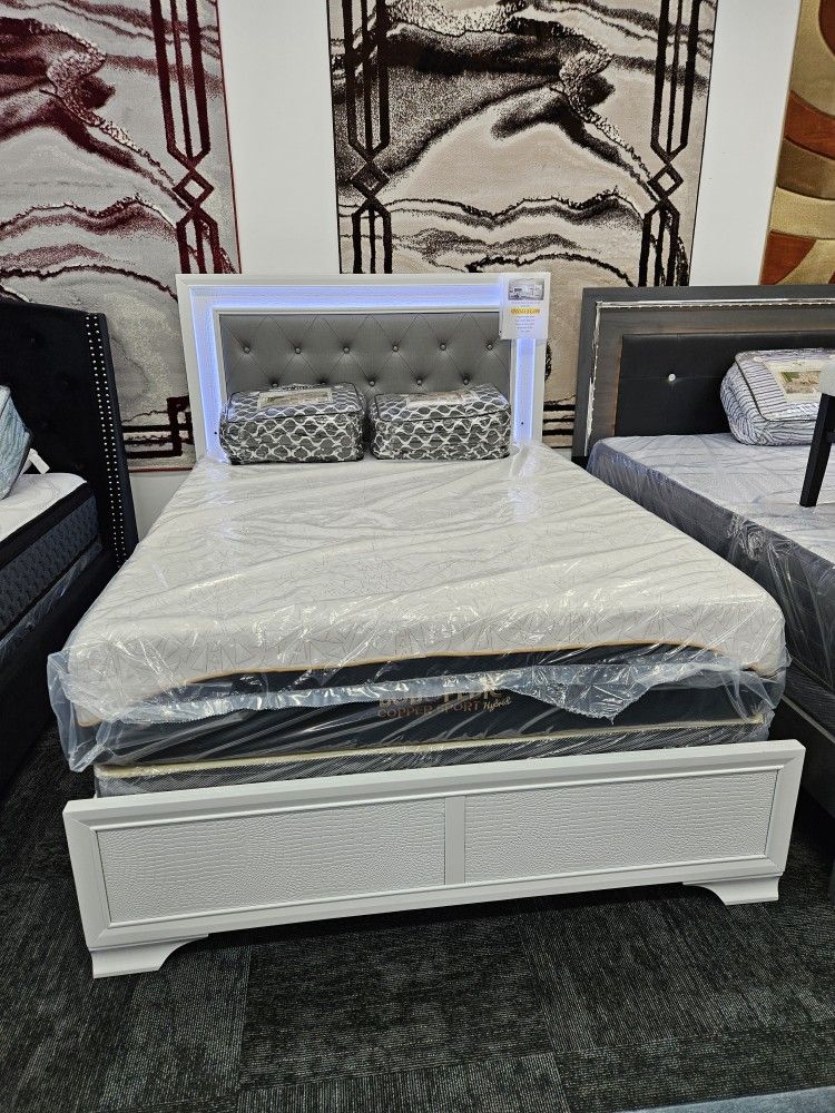 New White Color LED Bed Frame Special 