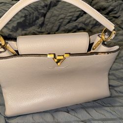  LOUIS VUITTON Taurillon Capucines MM in Galet