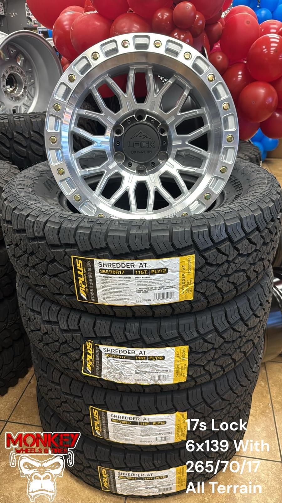 Wheels 17s Lock 6x139 With 265/70/17 All Terrain