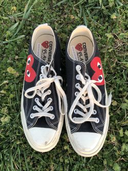 CDG Black Lowtop Converse Size 9