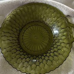 Vintage Green Indiana Glass Candy Bowl/dish