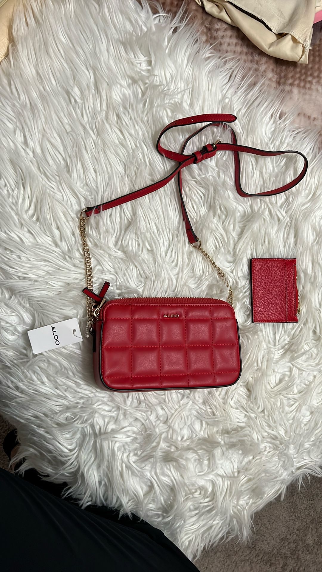 Aldo Red Bag With Small Wallet