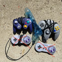 GameCube Controller And N64 Grey Controller