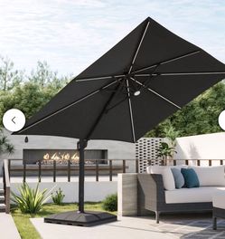 Sirio - 13 ft x 10 ft Cantilever Parasol with Solar Powered LED