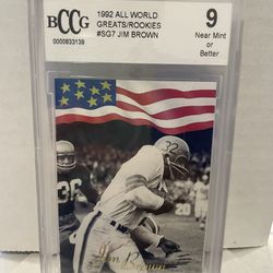 1992 All World Greates Rookies #SG7 Jim Brown Graded Beckett BCCG 9 $20