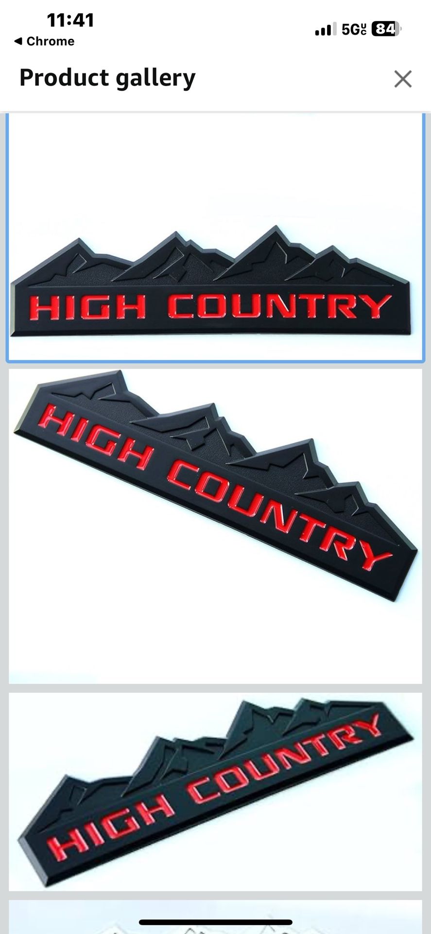 1x Black High Country Emblem Badge Door