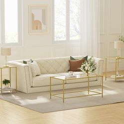 Glass Golden Table 39.4 x 19.7 x 17.7 Inches