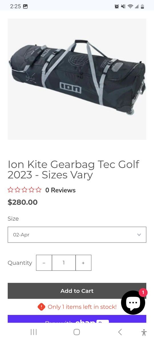 Ion 1/3 Kiteboarding Foiling Surfing Travel Bag